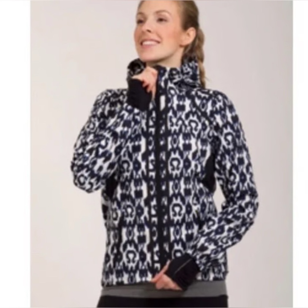 LULULEMON Downtime Sprinkler IKAT Hooded Jacket Seawheeze Special Edition Sz 8